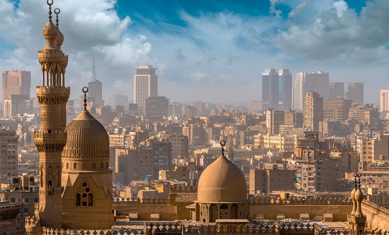 Vista superior da cidade do Cairo 
