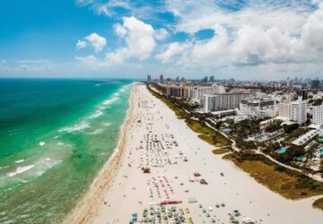 Vista aérea de Miami Beach, na Flórida