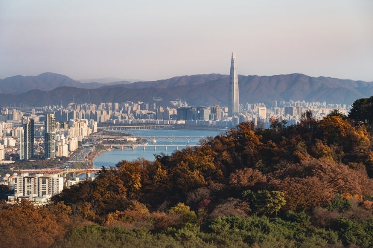 Vista da cidade de Seul, na Coreia do Sul